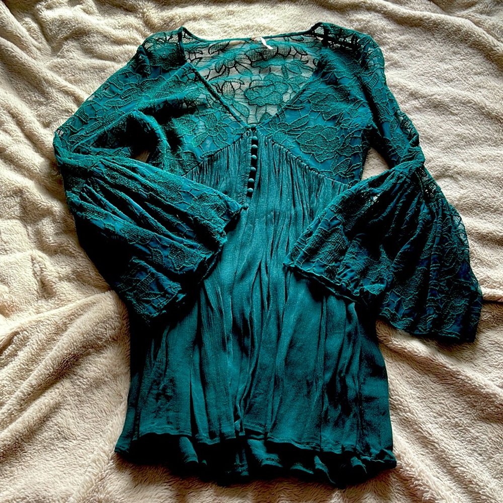 Gorgeous fairy lace bell sleeve free people tunic dress